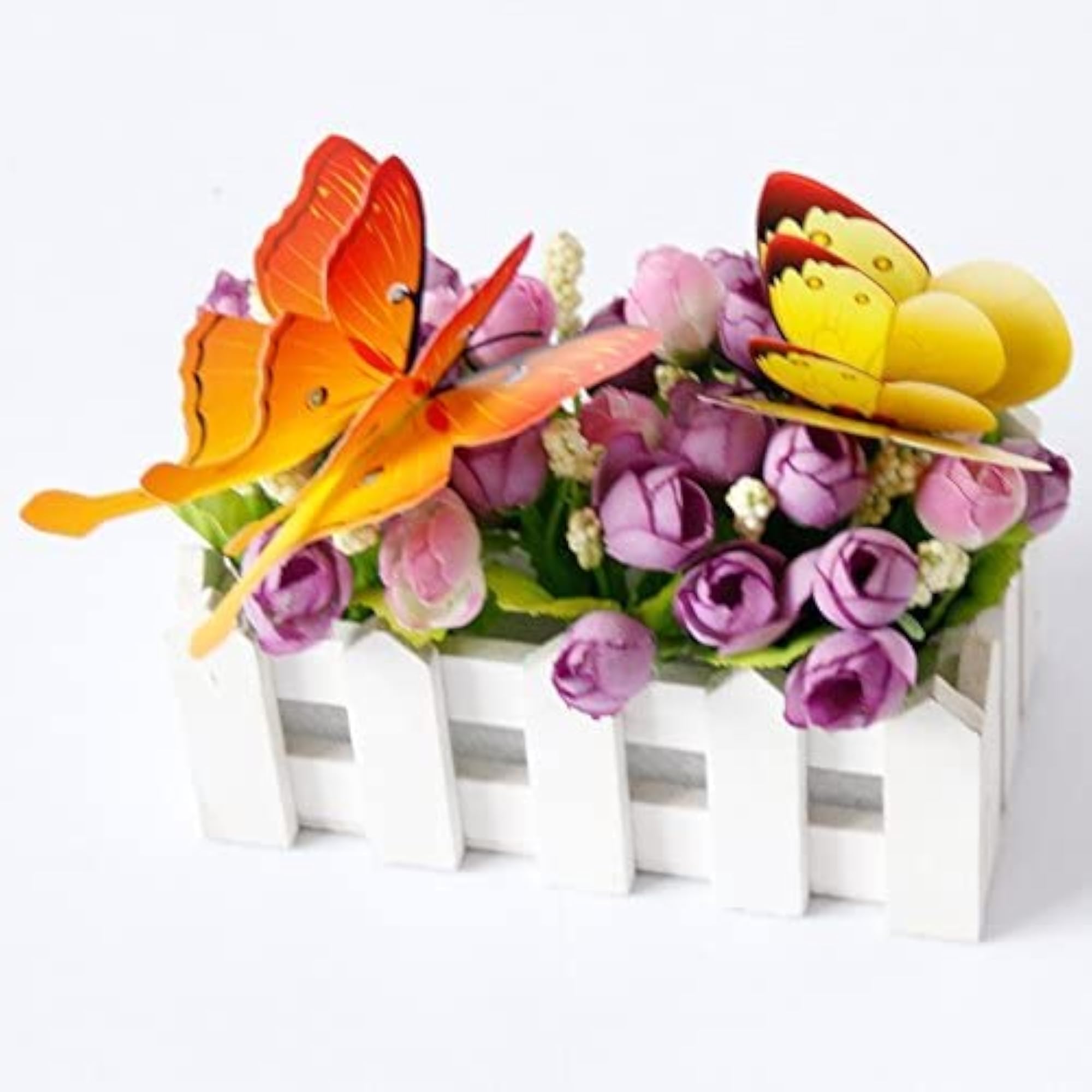 Yellow 3D Magnet Butterfly Wall Sticker Set of 24