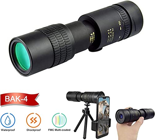 Image of 4K 10-300X40mm Monoculars Telescope, BAK4 Prism,FMC Lens, HD Waterproof Super Telephoto Zoom Monocular Telescope with Tripod for Bird Watching /Camping /Travelling /Hiking (TOnly Telescope)
