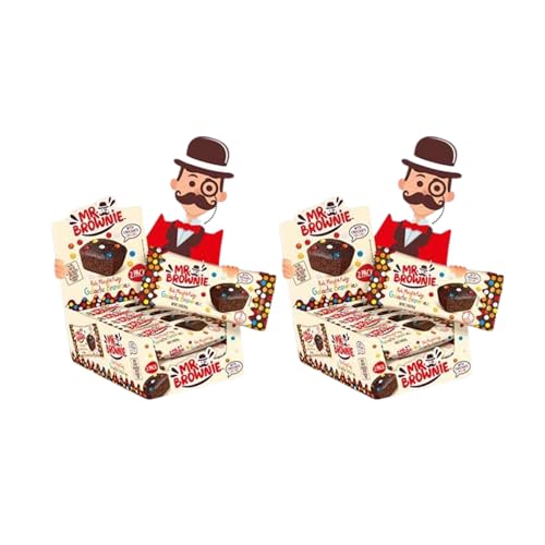 Mr. Brownie® | 24 Brownies de Chocolate Belga | Brownies Bipack Modelo Galactic - 12 x 50 g | Merienda de Chocolate | Snacks Envasados en Pareja Dulce con sabor a chocolate