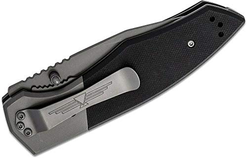 KA-BAR 3086 Jarosz Beartooth Gray Pocket Clip, Straight Edge