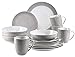 MÄSER 931566 Kitchen Time II Geschirr-Set für 4 Personen, 16-tlg Kombiservice in Beige mit dezentem Muster, Porzellan