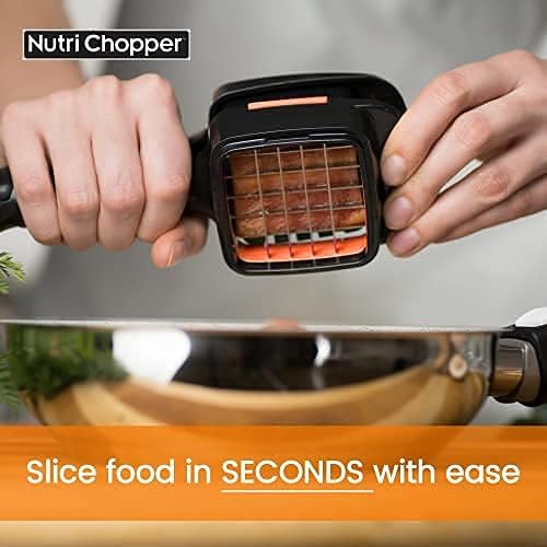 Miniatura 6 de Nutrichopper Recipiente de mantenimiento fresco, picador de cebolla, picador de cebolla, rebanadas, cuñas, rebanador de frutas multiusos con 3