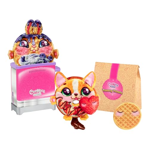 Cookeez Makery Toasty Treatz Toaster with Scented Plush - 2 Pack; Make A Soft and Squishy Surprise Plush Friend. Pop-in-Bread and See A Surprise Plush Pop Up!