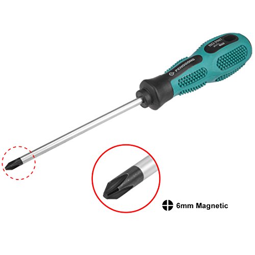 Image of uxcell #2 Phillips Screwdriver 5 Inch Round Shaft Non Slip Comfortable Handle
