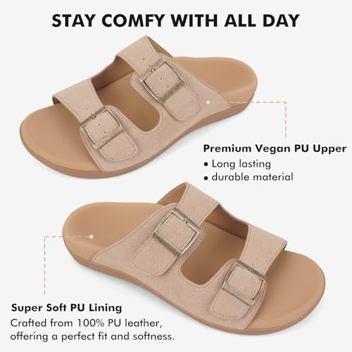 V.Step Orthopedic Slide Sandals with Arch Support Man Women Orthopedic Slippers for Plantar Fasciitis, Orthotic Slippers Sandals with Adjustable Buckle Strap Foot Pain Relief Indoor and Outdoor3