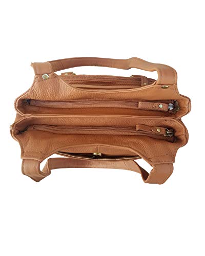 Roma Leathers Moto Leather Concealment Tote Gun Left And Right Hand Light Brown Bag (7096-Lbrn) #TOP5