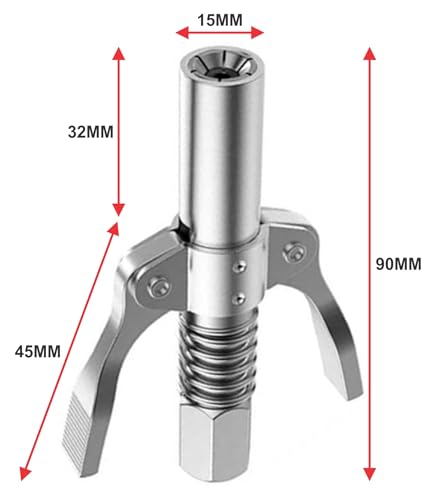 Image of Grease Gun Coupler 10000 Psi With 15inch Flexible Blue Hose Pipe, 5Pc Grease Nozzles