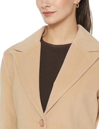 Image of Qube By Fort Collins Women's Knitted Hip Length Tweed Blazer - Stylish, Versatile, And Elegant For Office Or Casual Wear