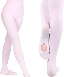 Meia Calça de Ballet Conversível Suplex Rosa Juvenil Fabrica Ballet