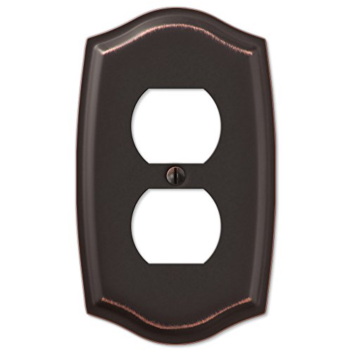 Value 8-Pack Duplex Outlet Wall Plate Stylish Stamped Steel, Oil Rubbed Bronze #TOP2