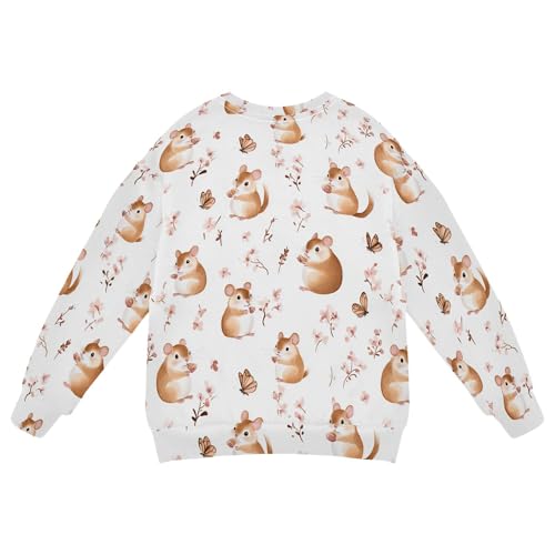 JUNZAN Cute animal White Little Girls Pullover Hoodie Crewneck Kids Hoodies Boys Camping 4T2