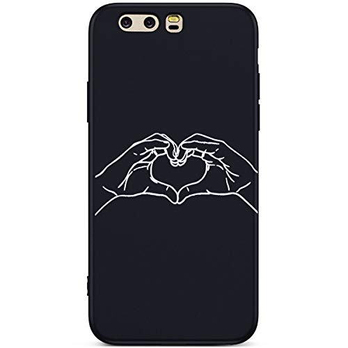 JCKHM Compatible with Huawei P10 Plus Silicone Case Fashion Matte TPU Silicone Soft Cover Protective Cover Forme d'amour