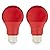 Amazon Basics A19 Red Color Party LED Light Bulbs, 60 Watt Equivalent, Energy Efficient 9W, E26 Standard Base, Non-Dimmable, 10,000 Hour Lifetime, 2-Pack