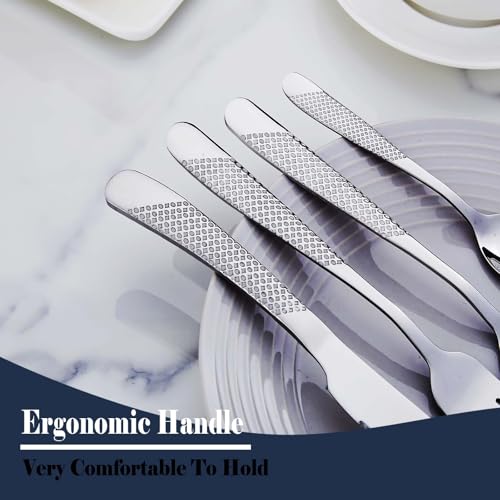 PionStar 32 Pieces Cutlery Set, Stainless Steel Cutlery Set for 8 People, Cutlery Set Include Knives, Forks, Spoons and Teaspoons, Dishwasher Safe/Mirror Polished, Flatware Set for Kitchen - Image 5