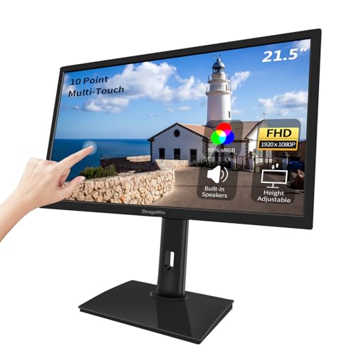 21.5 Inch Touchscreen Monitor FHD 1920x1080P, Height/Pivot/Swivel/Tilt Adjustable PC Touch