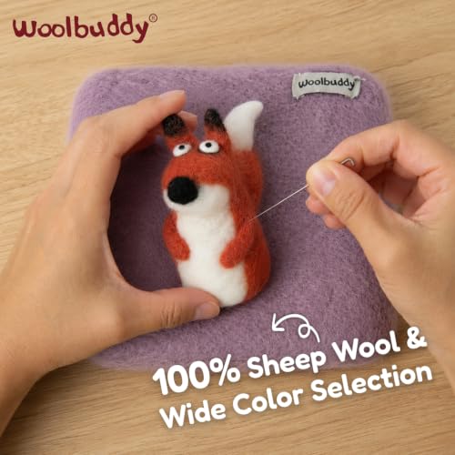 Image of Woolbuddy Needle Felting Mat 6 x 6 x 1.5 Inch (Lavender) Pure Wool Felt Pad | 100% Pure Wool Felt Pad (6 x 6 Inch), Durable Plastic-Free Needle Felting Mat, Replacement for Needle Felting Foam Pads
