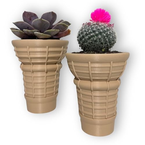 Two Ice Cream Cone Plant Pots (Set of 2)