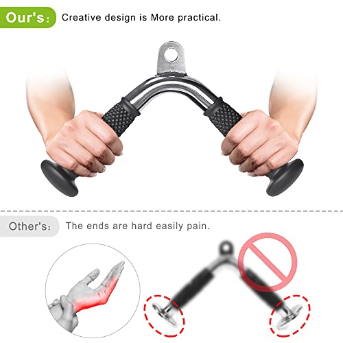 Kipika Tricep Pull Down Attachment, Cable Machine Accessories For Home Gym, Cable Machine Attachments Pulley System Gym, Rotating Straight Bar 18", Tricep Rope 36", V-Shaped Bar #TOP5