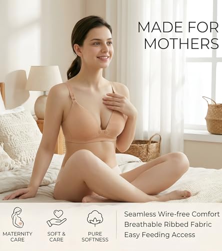 Image of DClub Nursing Maternity Bra Women's Seamless Lace Bras Wireless Breastfeeding Bra Breathable Bralette Pregnant Bras.