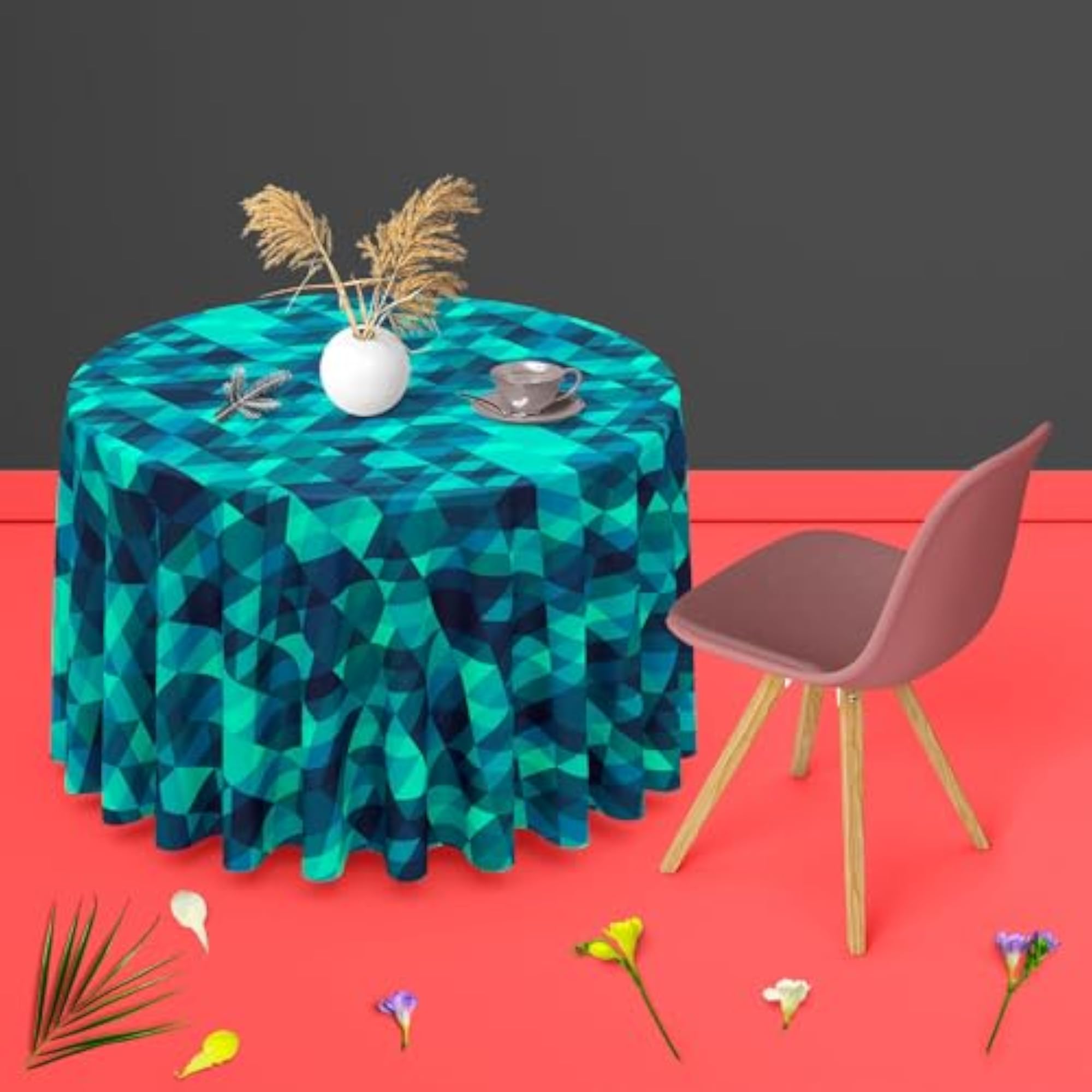 Creative Triangles Table Cloth Cover, 4-Seater