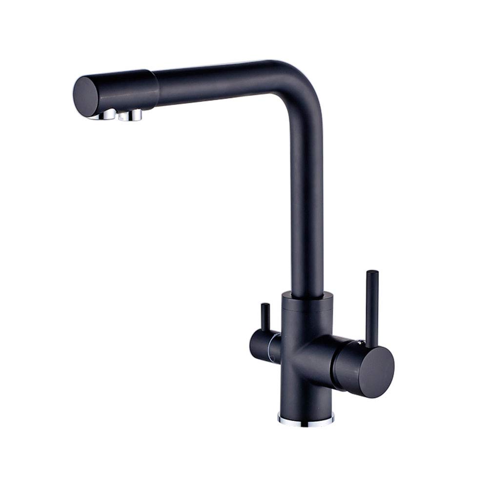 Faucet Filter Faucets, Deck Mounted 360 Rotation with Water Purification Features, Mixer Tap Crane for Kitchen Sink (D A)