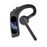 DUOSSEAR V10 Business Ear-Hook Bluetooth Headphones Incoming Call Signal Panorama Sounds Directional Air Conduction Digital Displays No Ear Leak (Single Headphone)