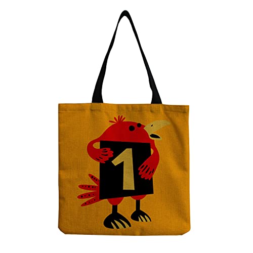 HUIKDY Dessin animé mignon numérique imprimé toile sac fourre-tout sac à provisions réutilisable grande capacité femmes sac à bandoulière AR3 Cover