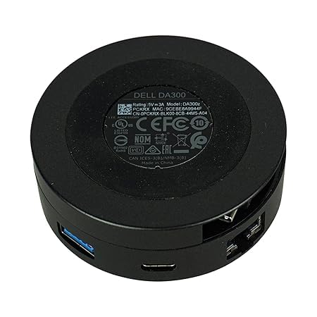 Image of DA300 USB-C Mobile Adapter (6-in-1, Black) - HDMI, VGA, USB-A, USB-C, Ethernet, and DisplayPort Connectivity