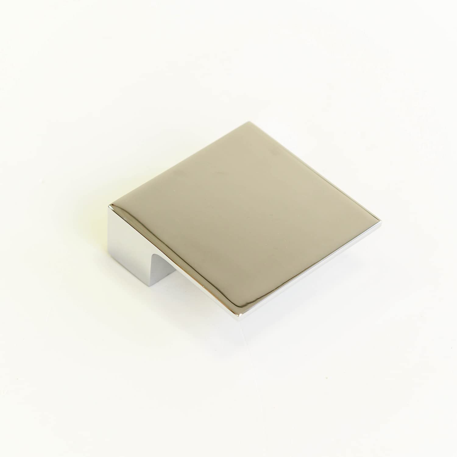 Handle & Home Polished Chrome 60Mm Square Knob | 32Mm Centres | For Kitchen Cabinets | Bedroom | Bathroom | Furniture