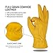 KKOYING Leather Work Gloves for Men & Women, Gardening Gloves, Reinforced Durable Cowhide Work Gloves, Puncture & Cut Resistant (Medium)