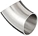 Dixon B2WK-G150P Stainless Steel 304 Sanitary Fitting, 45 Degree Polished Weld Short Elbow, 1-1/2" Tube OD