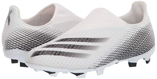 Adidas X Ghosted.3 Soccer Shoe, White/Core Black/White (Laceless Firm Ground), 12 Us Unisex Little Kid #TOP6