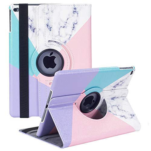 iPad 9.7 2018/2017ケース 新型軽量 手帳型 360度回転スタンド オートスリープ機能 3段階調節可能 固定バンド 脱落防止耐衝撃 耐久性 おしゃれ