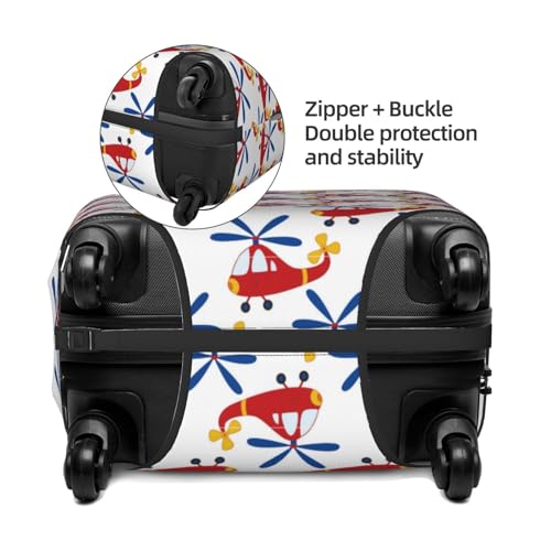 Cartoon Helicopter Luggage Cover Protector Anti-Scratch Washable Fits 18-32 Inch Luggage-Medium4