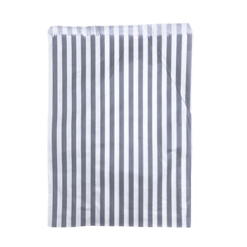 Lince Display Limited Grey Pick N Mix Sweet Candy Striped Paper Treat Bags - 10x14 Pack of 400