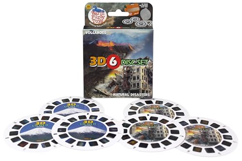 WARM FUZZY Toys Volcanoes and Natural Disasters Reels for Viewfinder - Viewfinder Reels for Kids & Adults, Classic Toys, 3D Reel, Retro Toys, Contains 6 Slides with 42 High Definition 3D Images