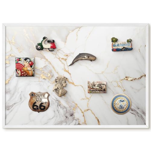 Diario de viaje magnético premium Eleganza del marmo con marco de pared blanco