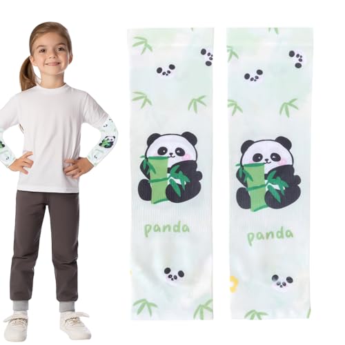 Veasbuu Manicotti di protezione solare, UPF 50, per bambini, 7,9 x 30,5 cm, traspiranti, con motivo cartoni animati, copertura per braccia rinfrescanti, per basket, ciclismo, pallavolo, baseball