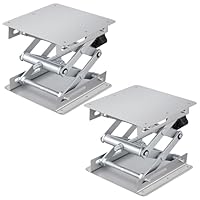 YIXNSW 2 Stück Labor Hebebühne, 100 x 100mm Labor Hebeplattform Edelstahl, Silber Scherenheber für Experimente