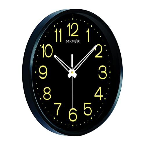 Image of SANDROSE 10-inch Designer Plastic Analogue Round Wall Clock for Home, Kitchen, Living Room, Bedroom, Office (24 cm x 24 cm x 4.5 cm) (Color 6)