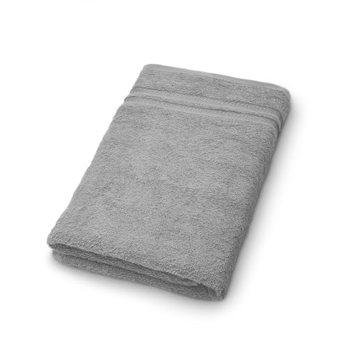 Image of Welspun Arlo 100% Cotton Bath Towel | Towels for Bath Large Size | Soft & Highly Absorbent Cotton Bath Towel | Quick Dry Bathing Towel for Men & Women | 70 x 137 cm | Grey