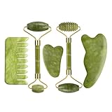 Jade Roller Gua Sha Massage Set Guasha Brett Kamm Gouache Schaber Körper Spa Gesichts Anti Aging Lifting Werkzeuge(Type 15)