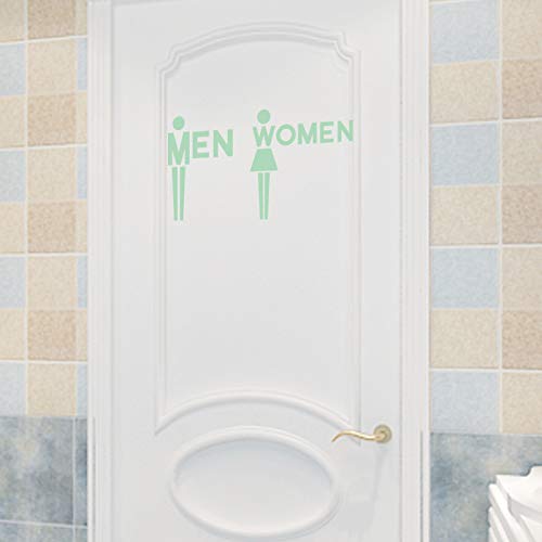 Autocollant wc phosphorescent signalétique lumineuse pour porte de salle de bain