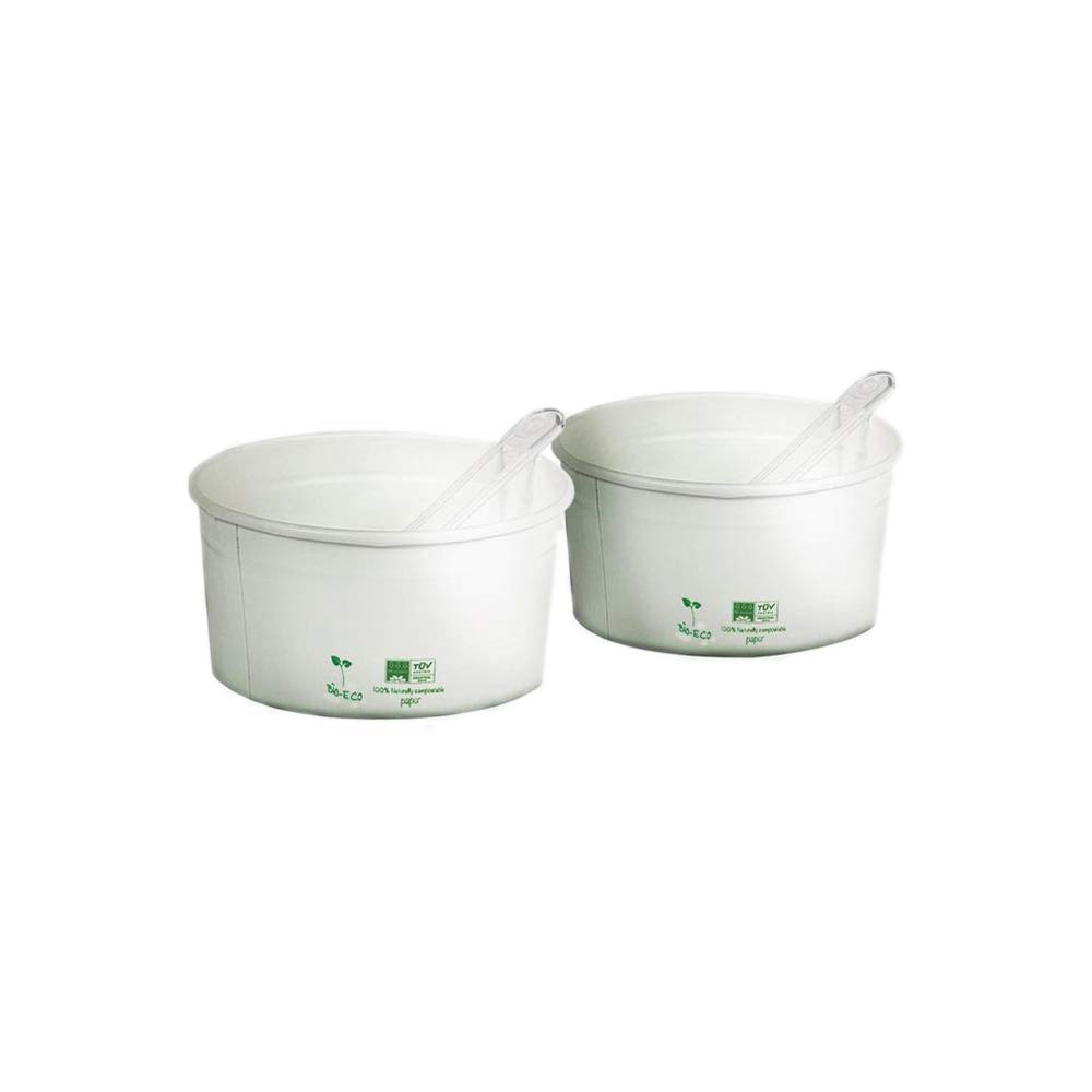 Lucgel Coppetta Gelato in Carta Bianco Biodegradabile Compostabile 160cc, 200 pezzi