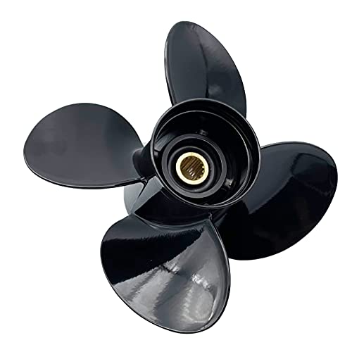 QPIM Aluminum Outboard Propeller Boat Prop 4 Blades 13x17 Pitch fit Suzuki DF60/70, DT75-140HP 13 Spline Tooth