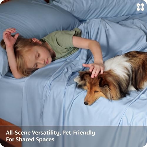 Image of Bedsure PureWoven 100% Rayon Derived from Bamboo, King Size Sheets Set