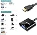 HDMI zu VGA Adapter - 1080P HDMI-Computer auf VGA-Monitor Adapter (Stecker auf Buchse) für Computer, Laptop, Desktop, PC, Monitor, HDTV, Xbox 360, PS3, TV-Box auf Projektor-Display (5 Stück)