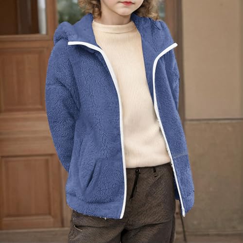 Girls Sherpa Hoodies Zip Up Fuzzy Sweathirts Cozy Warm Fleece Sweater Soft Furry Hooded Sweatshirt with Pockets3