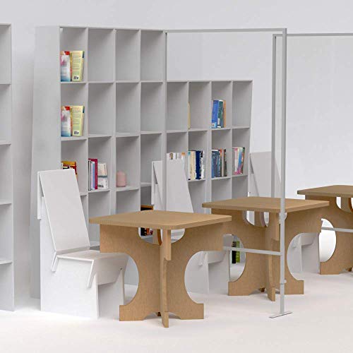 Mampara de pie de metacrilato de 1 metro de ancho x 2 metros de alto.