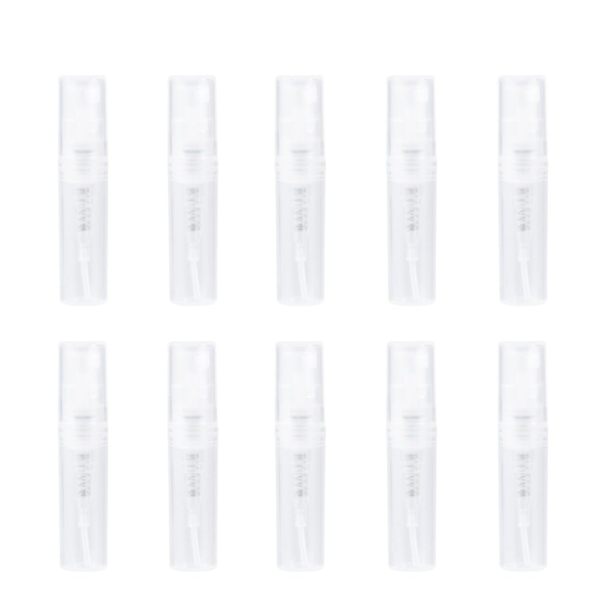 Lurrose 60 Botellas de Perfume Recargables de Plástico de 2ml, Mini Spray Portátil para Agua y Brumas Corporales, Adecuado para Viaje y Uso Diario